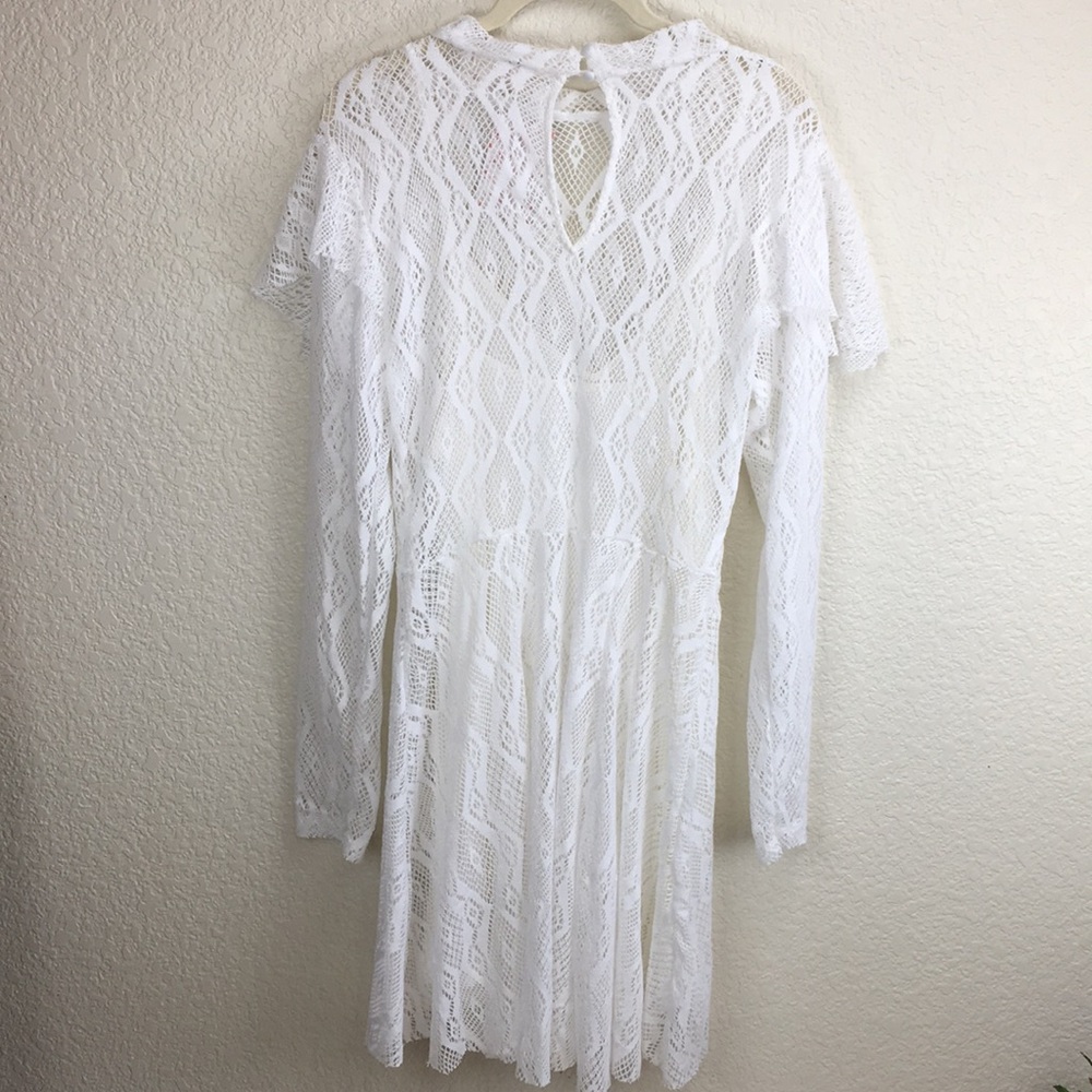 ✨NWT Free People Mock Neck Lace Dress Ivory - Picture 6 of 8